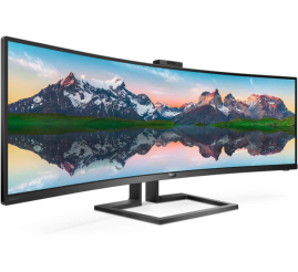 Slika izdelka: Monitor Philips 124,5 cm (49,0") 499P9H 5120x1440 Curved konferenca VA 5ms 2xHDMI DisplayPort USB-C 90W 3xUSB3.1 HAS Kamera Zvočniki  2H sRGB121% RJ45 KVM HDR400 Brilliance
