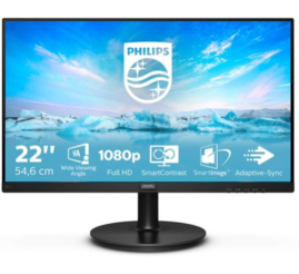 Slika izdelka: Monitor Philips 54,6 cm (21,5") 221V8A/00 1920x1080 75Hz IPS 4ms VGA HDMI Zvočniki  3H sRGB V-Line