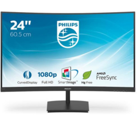 Slika izdelka: Monitor Philips 60,5 cm (23,8") 241E1SC 1920x1080 Curved 75Hz VA 4ms VGA HDMI 3H sRGB103%FreeSync