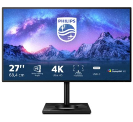 Slika izdelka: Monitor Philips 68,6 cm (27,0") 279C9 3840x2160 IPS 5ms 2xHDMI DisplayPort USB-C 65W 4xUSB3.2 Pivot  3H sRGB109% FreeSync HDR400 C-line