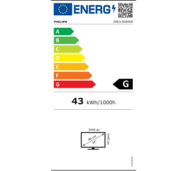 Slika izdelka: Monitor Philips 86,4 cm (34,0") 34E1C5600HE 3440x1440 Curved konferenca VA 1ms HDMI DisplayPort USB-C 65W 4xUSB3.2 HAS Kamera Zvočniki 2x5W  3H sRGB123%