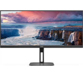 Slika izdelka: Monitor AOC 86,4 cm (34,0") U34V5C 3440x1440 100Hz VA 1ms HDMI DisplayPort USB-C 65W 4xUSB3.2 Pivot Zvočniki 2x5W  6H sRGB121% FreeSync