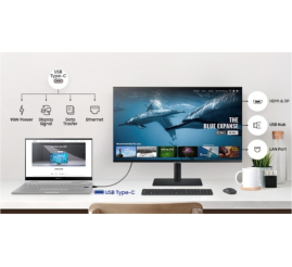 Slika izdelka: Monitor Samsung 68,6 cm (27,0") S27A600UUU 2560x1440 75Hz IPS 5ms HDMI DisplayPort USB-C 90W DP-Out 3xUSB3.2 Pivot  sRGB99% FreeSync RJ45 HDR10 ViewFinity Daisy Chain