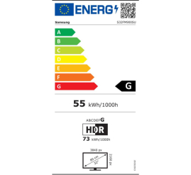 Slika izdelka: Monitor Samsung 80 cm (31,5") S32FM900SU 3840x2160 Gaming Tizen 165Hz OLED 0,3ms HDMI DisplayPort USB-C 90W 2xUSB2.0 HAS Zvočniki 2x5W  sRGB99% FreeSync Premium PRO HDR400 OdysseyM9 Daljinec
