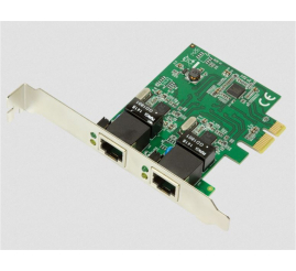Slika izdelka: Mrežna kartica PCIe 2x LAN RJ45 100/1000 Logilink (PC0075)