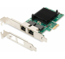 Slika izdelka: Mrežna kartica PCIe 2xRJ45 Digitus + Low Profile (DN-10132)