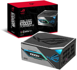 Slika izdelka: Napajalnik - 1000W Asus ROG Thor III 80Plus Platinum 94% ATX 3.1 (Gen5) Modular 140mm črna (90YE00V3-B0NA00)