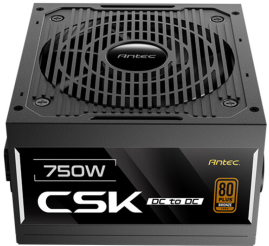 Slika izdelka: Napajalnik - 750W Antec 750DC EC 750 80Plus Bronze 88% ATX12V 2.52 Non modular 120mm črna (0-761345-20112-4)