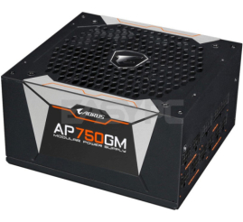 Slika izdelka: Napajalnik - 750W GigaByte GP-AP750GM Aorus 80Plus Gold 91% ATX12V 2.3 Modular 135mm črna (GP-AP750GM)