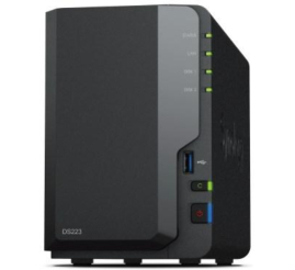 Slika izdelka: NAS ohišje Synology DS-223 (2GB, Realtek RTD1619B) All-In-One server 2x 3.5" SATA