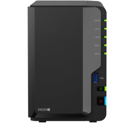 Slika izdelka: NAS ohišje Synology DS225+ 2x3.5'' SATA HDD/SSD Intel Celeron J4125 4-core (4-thread) 2.0 GHz 2GB DDR4 non-ECC 1xRJ-45 1GbE 1xRJ-45 2.5 GbE 2xUSB 3.2 Gen1