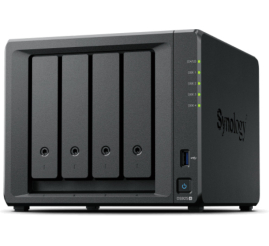 Slika izdelka: NAS ohišje Synology DS925+ 4x3.5'' SATA HDD/SSD 2x M.2 NVMe AMD V1500B 4-core (8-thread) 2.2 GHz 4GB DDR4 ECC SODIMM 2x RJ-45 2.5GbE 2x USB 3.2 Gen1 1x USB-C expansion port