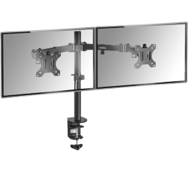 Slika izdelka: Nosilec za LCD monitor dvojni 33 - 82 cm (13"-32") do 8kg na roko - pritrditev na rob mize VonHaus (05/116)