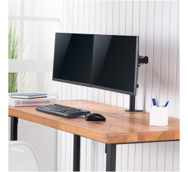 Slika izdelka: Nosilec za LCD monitor dvojni 33 - 82 cm (13"-32") do 8kg na roko - pritrditev na rob mize LogiLink (BP0098)