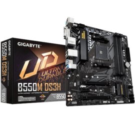 Slika izdelka: Osnovna plošča AM4 GigaByte B550M DS3H microATX 1xDVI-D 1xHDMI 2.1 1xDisplayPort 1.4