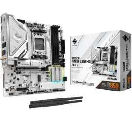 Slika izdelka: Osnovna plošča AM5 Asrock Steel Legend WiFi microATX 1xHDMI 1.4 1xDisplayPort