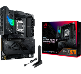 Slika izdelka: Osnovna plošča AM5 Asus ROG STRIX X870-F GAMING WIFI ATX 1xHDMI 2.1 1xDisplayPort 1.4 RAID 10