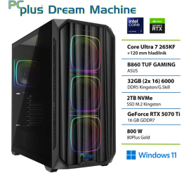 Slika izdelka: PCPLUS Dream Machine Ultra 7 265K 32GB 2TB SSD RTX 5070Ti 16GB Windows 11 Home gaming namizni računalnik