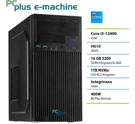 Slika izdelka: PCPLUS e-machine i5 12400 16GB 1TB SSD namizni računalnik