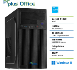 Slika izdelka: PCPLUS e-office i3 14100 16GB DDR5 1TB SSD Windows 11 Home namizni računalnik