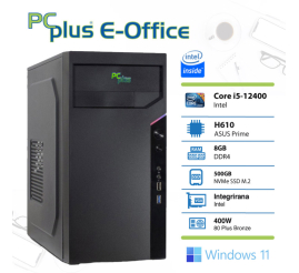 Slika izdelka: PCPLUS e-Office i5 12400 8GB 512GB SSD Windows 11 Home namizni računalnik