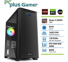 Slika izdelka: PCPLUS Gamer Ryzen 5 5600X 16GB 1TB SSD RTX 4060 8GB gaming namizni računalnik