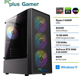 Slika izdelka: PCPLUS Gamer Ryzen 5 8400F 16GB 1TB RTX 5060 8GB Windows 11 Home gaming namizni računalnik