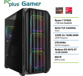 Slika izdelka: PCPLUS Gamer Ryzen 7 9700X 32GB 2TB SSD RX 9070XT gaming namizni računalnik