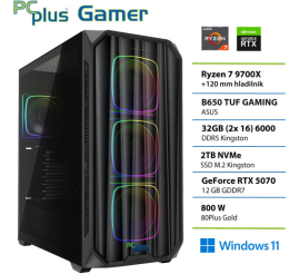 Slika izdelka: PCPLUS Gamer Ryzen 7 9700X 32GB 2TB SSD RTX 5070 12GB Windows 11 Home gaming namizni računalnik