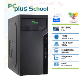 Slika izdelka: PCPLUS School i5 12400 16GB 512GB SSD Windows 11 PRO EDU (samo za izobraževalne ustanove) namizni računalnik