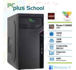 Slika izdelka: PCPLUS School Ryzen 5 5600G 16GB 512GB SSD Windows 11 PRO EDU (samo za izobraževalne ustanove) namizni računalnik