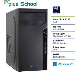 Slika izdelka: PCPLUS School Ultra 5 225 16GB 1TB Windows 11 PRO EDU (samo za izobraževalne ustanove) namizni računalnik