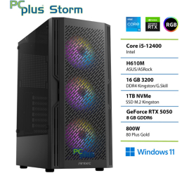 Slika izdelka: PCPLUS Storm Core i5 12400F 16GB 1TB SSD RTX 5050 8GB Windows 11 Home gaming namizni računalnik