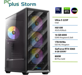 Slika izdelka: PCPLUS Storm Core Ultra 5 225F 16GB 1TB SSD RTX 5060 8GB gaming namizni računalnik
