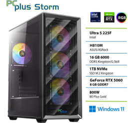 Slika izdelka: PCPLUS Storm Core Ultra 5 225F 16GB 1TB SSD RTX 5060 8GB Windows 11 Home gaming namizni računalnik
