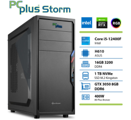 Slika izdelka: PCPLUS Storm i5 12400F 16GB 1TB SSD RTX 3050 8GB gaming namizni računalnik