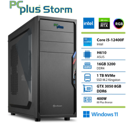 Slika izdelka: PCPLUS Storm i5 12400F 16GB 1TB SSD RTX 3050 8GB Windows 11 Home gaming namizni računalnik