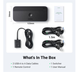 Slika izdelka: Podatkovni preklopnik: USB stikalo 3.0 UGREEN CM662 1x USB-C 3x USB-A (15705)