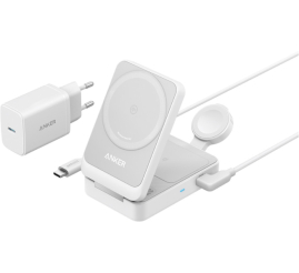 Slika izdelka: Polnilna postaja za brezžično polnjenje 3v1 15W bela Anker MagGo (B2557321)