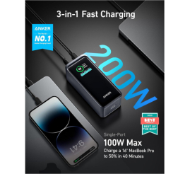 Slika izdelka: Prenosna baterija  Anker Prime Powerbank 20.000mAh, 1xUSB, 2xUSB-C, 200W (A1336011)