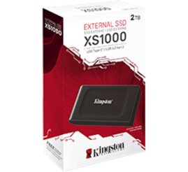 Slika izdelka: Prenosni disk SSD 2TB USB-C Kingston XS1000 1050/1000MB/s  - črna (SXS1000/2000G)