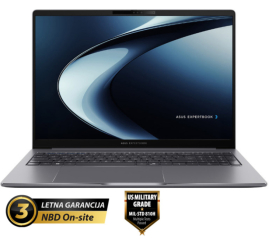 Slika izdelka: Prenosnik Asus 39,6 cm (15,6") ExpertBook P3 1920x1200 300nit i7-13620H/32GB/SSD1TB/BL/FP/ALU/Intel UHD/Win11Pro (90NX08C1-M005L0)