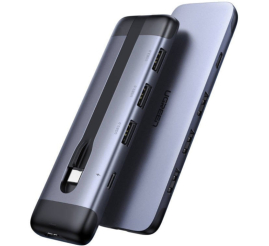 Slika izdelka: Priklopna postaja USB-C => 3x USB 3.0 tip A 1x USB-C PD 100W 1x HDMI Ugreen CM285 (70408) 