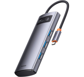 Slika izdelka: Priklopna postaja USB-C => 4x USB 3.0 1x USB-C power port 5V/3A Baseus (WKWG070013)