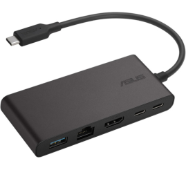 Slika izdelka: Priklopna postaja USB-C => Asus DC201 1xHDMI 1xUSB3.1 3xUSB-C 100W 1xLAN - (90XB094N-BDS000)