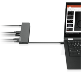 Slika izdelka: Priklopna postaja USB-C => Lenovo Mini Dock EU 2xUSB3.0 USB-C HDMI 4K@30Hz ETH LAN RJ45 PD