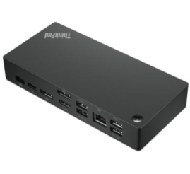 Slika izdelka: Priklopna postaja USB-C => Lenovo ThinkPad Universal 2xDisplayPort HDMI 3xUSB3.2 2xUSB2.0 USB-C 90W 1xRJ45 Stikalo za vklop (40AY0090EU)