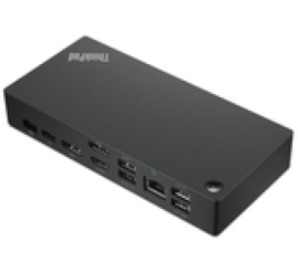 Slika izdelka: Priklopna postaja USB-C => Lenovo ThinkPad Universal 2xDisplayPort HDMI 3xUSB3.2 2xUSB2.0 USB-C 90W 1xRJ45 Stikalo za vklop (40AY0090EU)