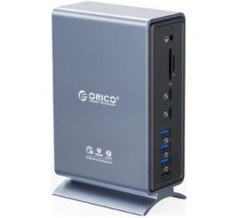 Slika izdelka: Priklopna postaja USB-C => Orico TB3-S4 1xDisplayPort 5xUSB 2xUSB-C RJ45 čitalec kartic SD/microSD (TB3-S4-EU-GY-BP)