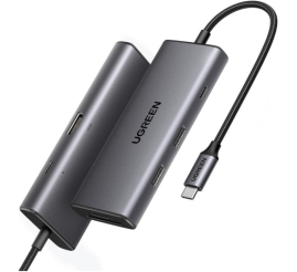 Slika izdelka: Priklopna postaja USB-C => Ugreen 1xHDMI 2xUSB3.0 USB-C 100W RJ45 čitalec kartic SD/microSD/TF (15531)